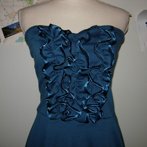 Nina Piu Strapless Ruffle Front Dress M - Picture 3 of 6